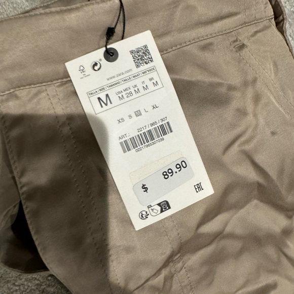 Zara NWT Silk Cargo Pant - Picture 5 of 5